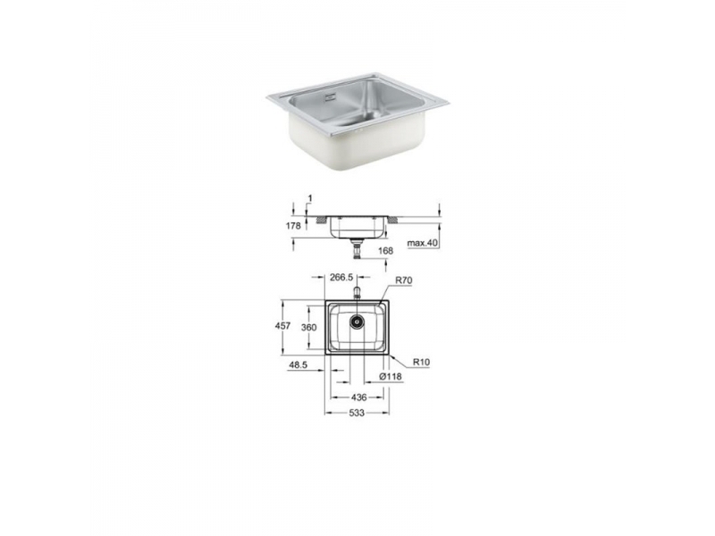 Кухненска мивка GROHE K200 от неръждаема стомана 31719SD0
