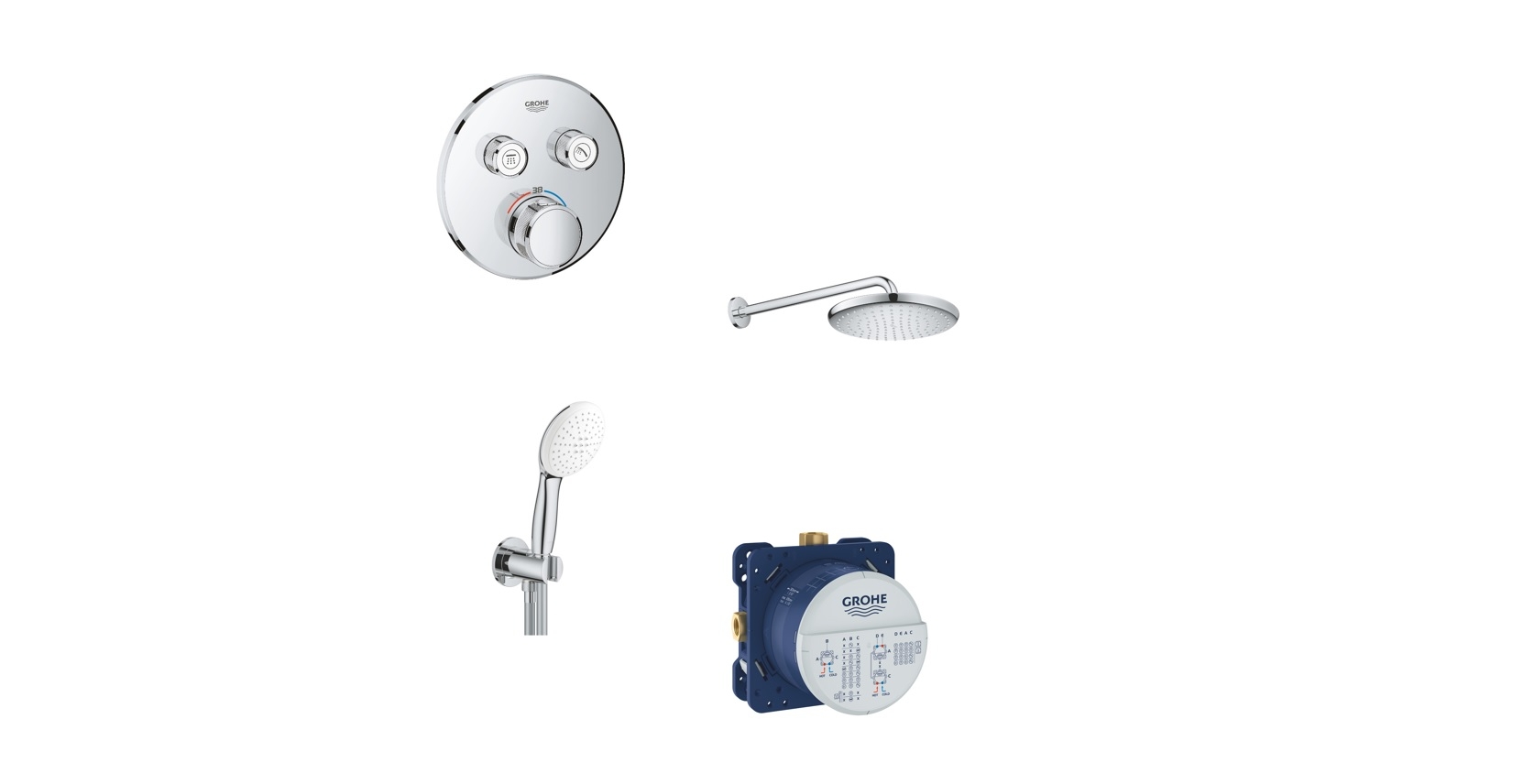 GROHE Комплект душ гарнитура 29119000 + 26668000 + 26406003 + 35600000