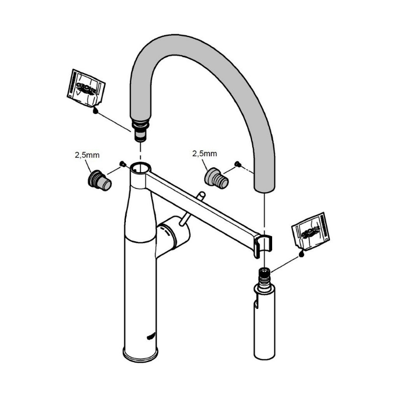 GROHE Шлаух за кухненски чучур за 30294000 / МРАМОР GROHEFLEXX ESSENCE 30321MW0