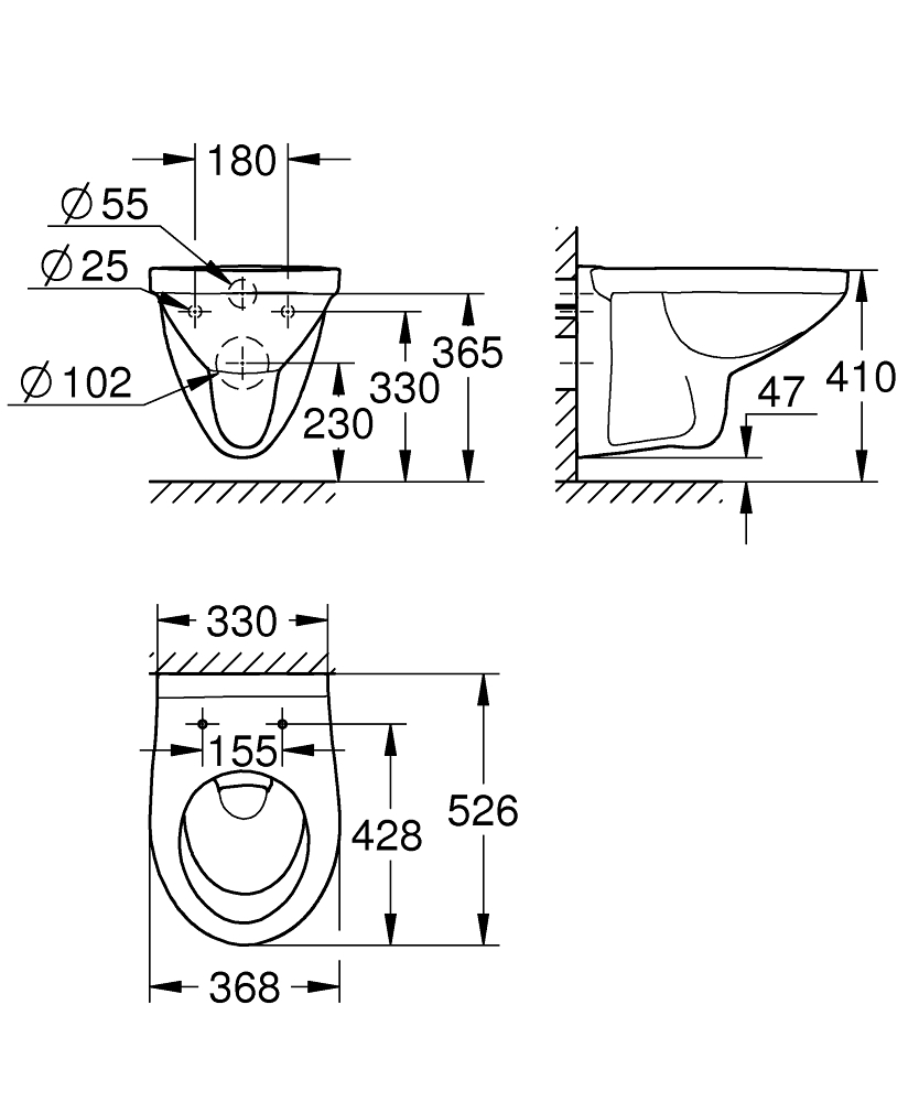 GROHE Конзолна тоалетна BAU CERAMIC 39491000