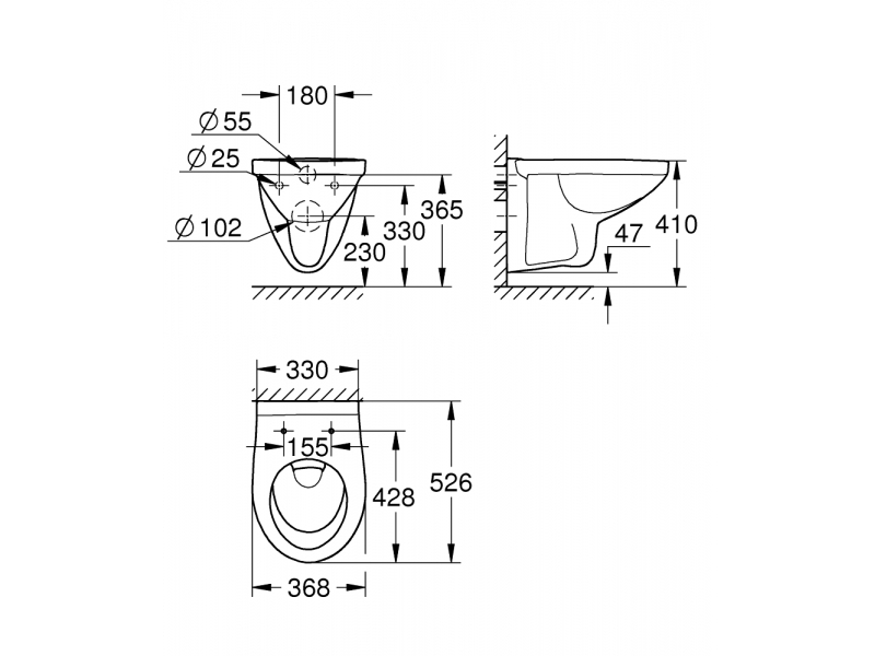 GROHE Конзолна тоалетна BAU CERAMIC 39491000