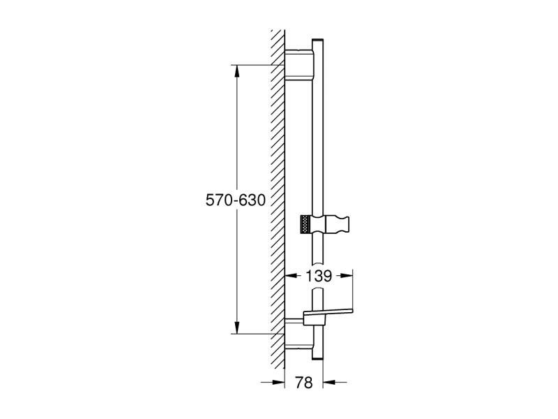 GROHE Тръбно окачване, 600MM RAINSHOWER SMARTACTIVE 26602000