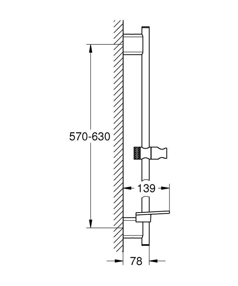 GROHE Тръбно окачване, 600MM RAINSHOWER SMARTACTIVE 26602000