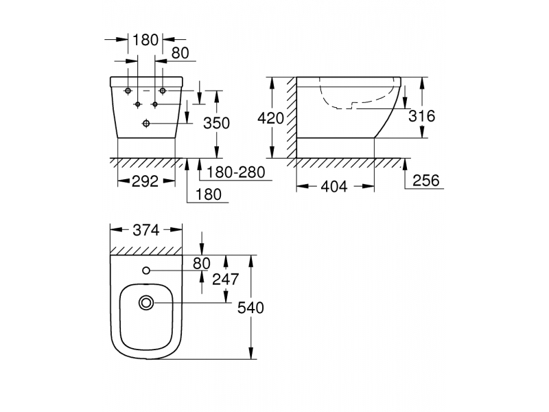 GROHE Конзолно биде EURO CERAMIC 39208000