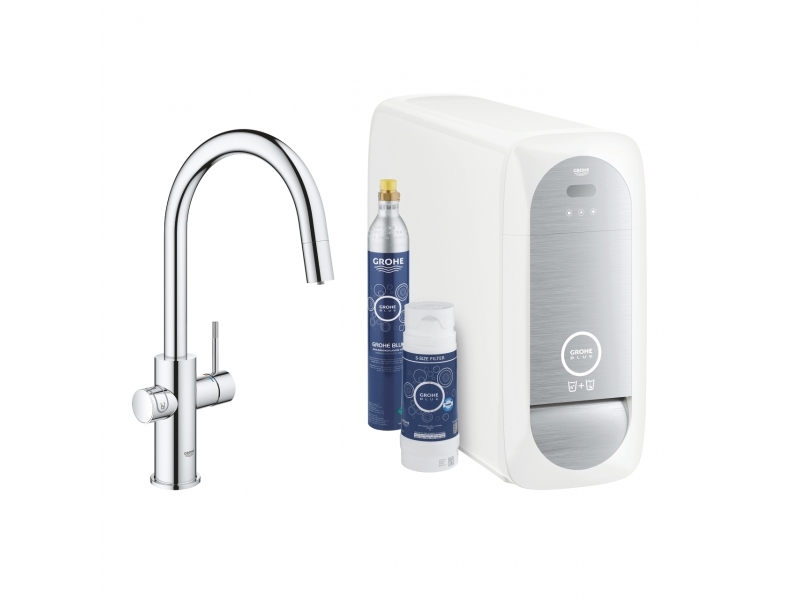 GROHE Кухненски комплект за филтрирана, газирана и изстудена вода BLUE HOME с С-чучур 31541000