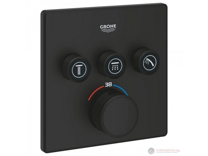 Комплект за вграждане GROHE Grohtherm SmartControl в матово черно 34865KF0