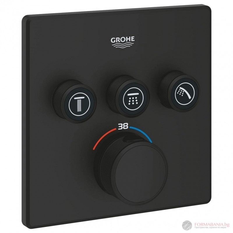 Комплект за вграждане GROHE Grohtherm SmartControl в матово черно 34865KF0