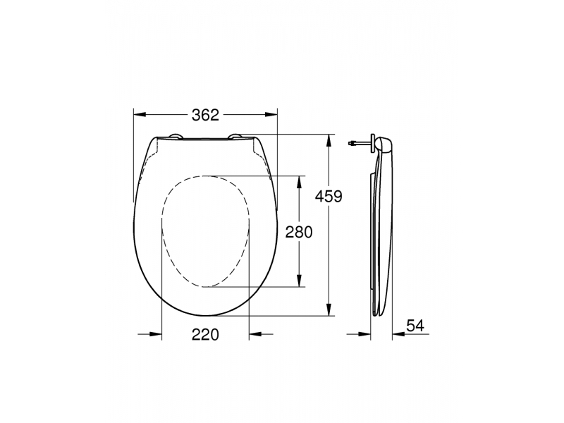 GROHE Седалка за тоалетна чиния с плавно затваряне BAU CERAMIC 39493000