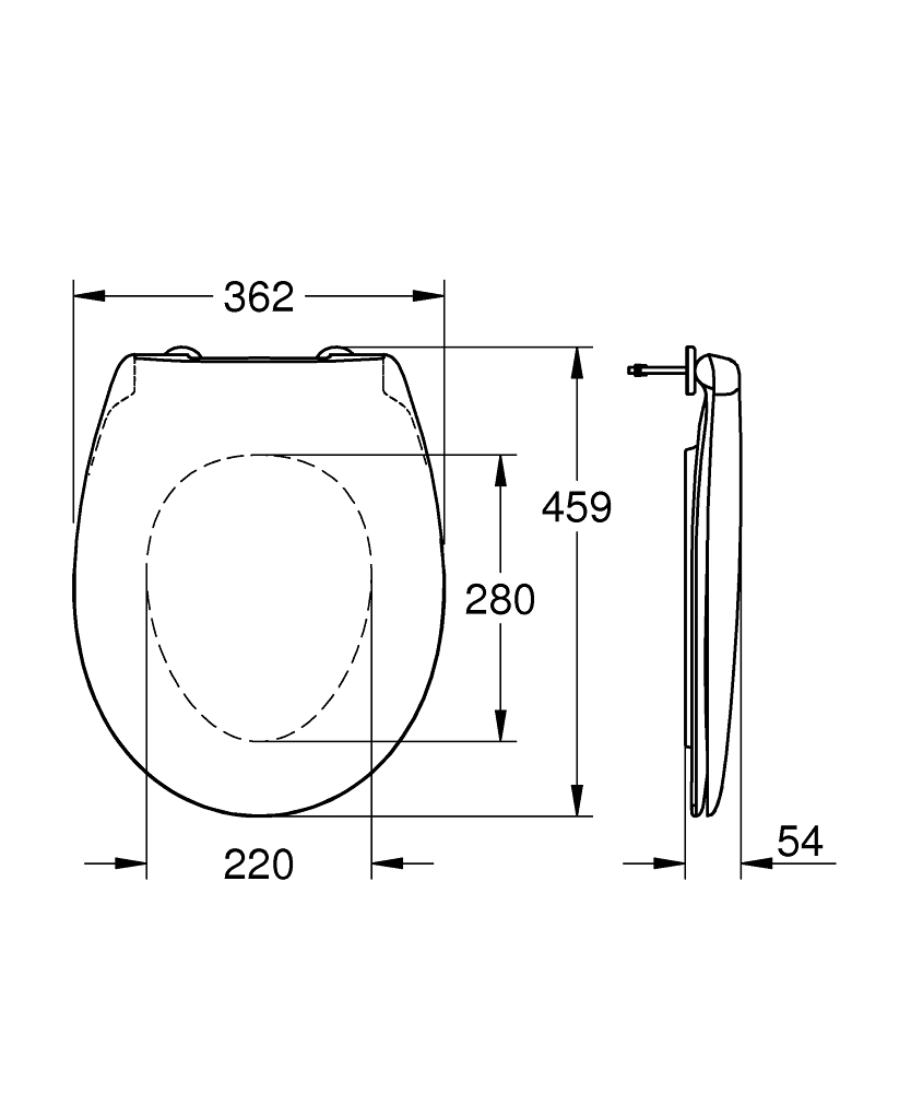 GROHE Седалка за тоалетна чиния с плавно затваряне BAU CERAMIC 39493000