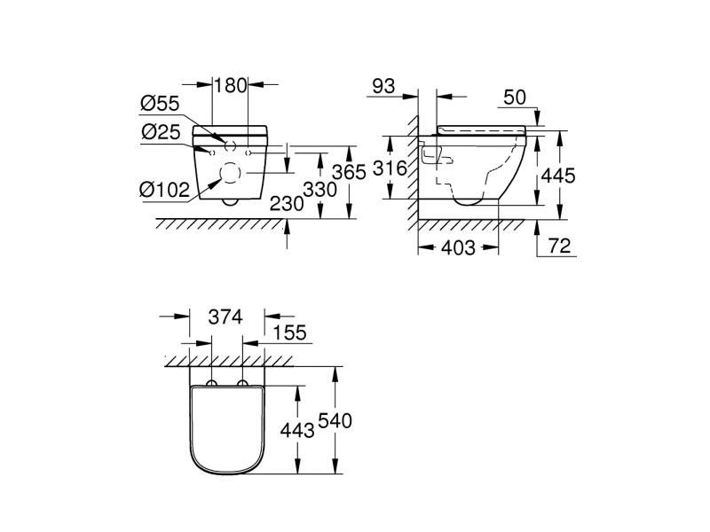 GROHE Комплект за конзолна тоалетна EURO CERAMIC 39703000