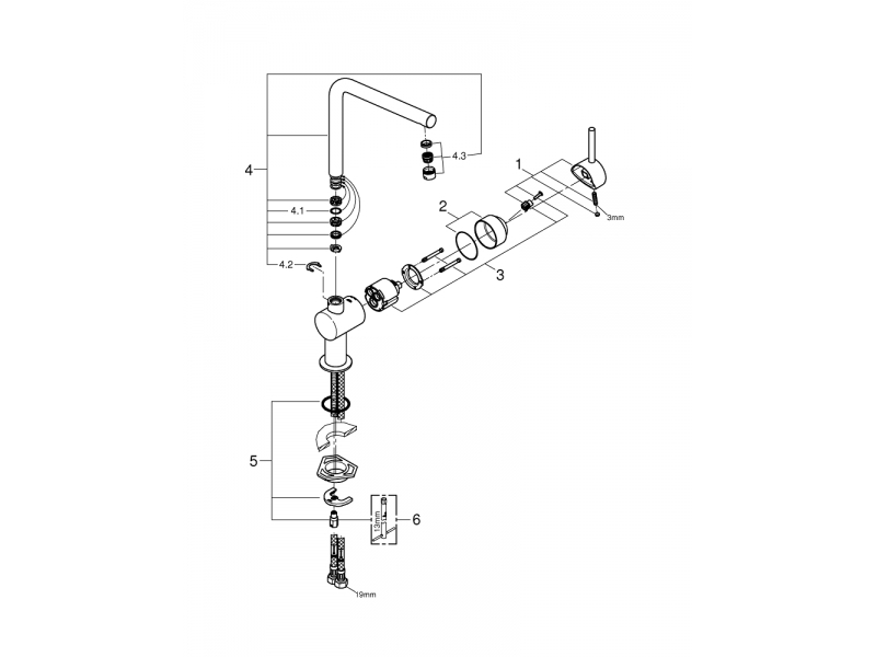 GROHE Кухненски смесител с L-чучур и регулатор на дебита MINTA 31375000