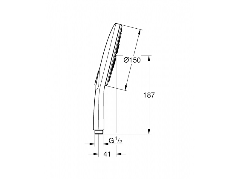 GROHE Ръчен душ с 3 струи RAINSHOWER SMARTACTIVE 150 26554LS0