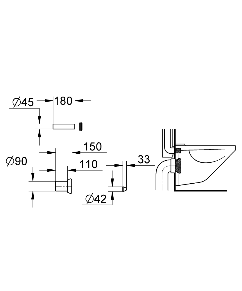 GROHE Входно - изходна гарнитура за тоалетна 37311K00