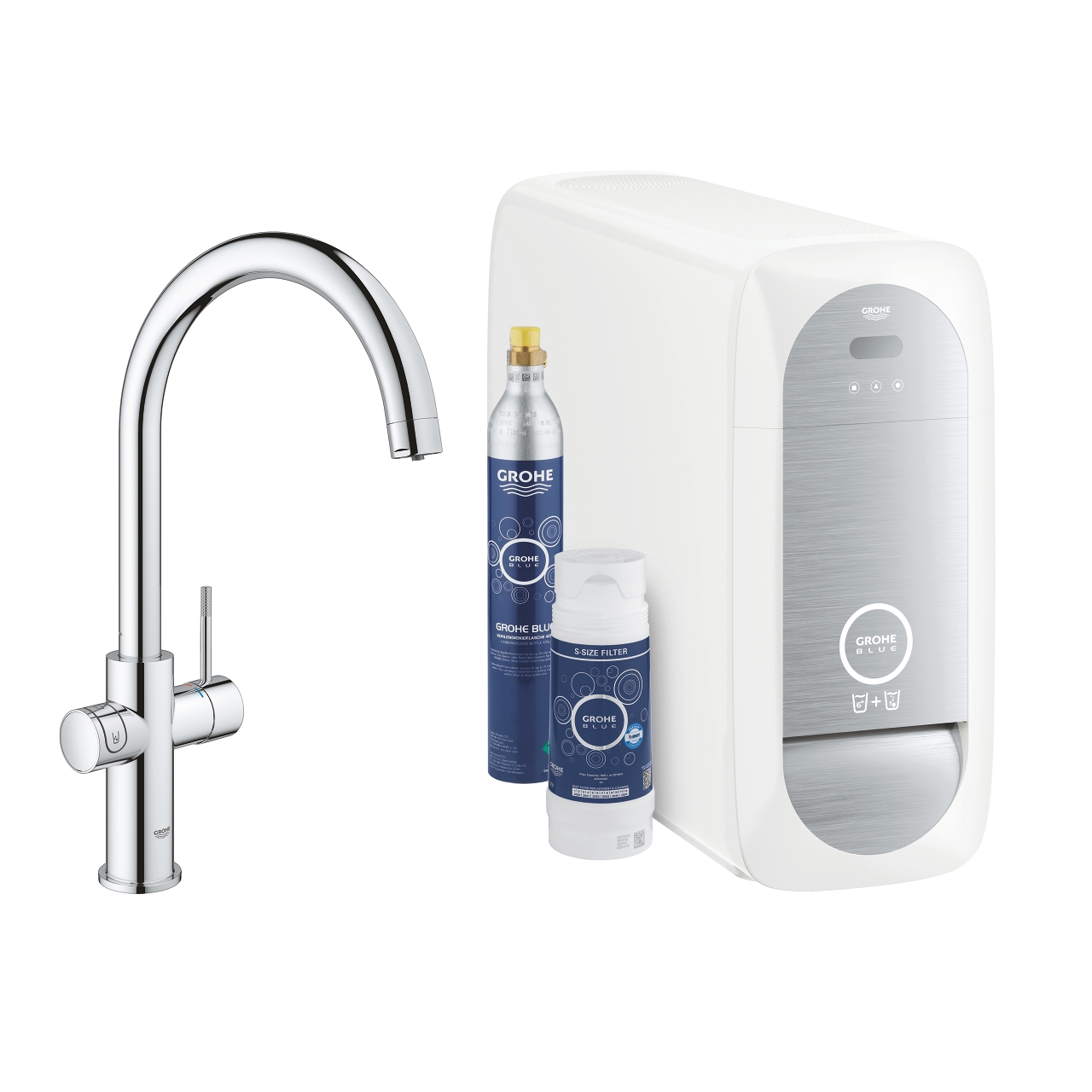 GROHE Кухненски комплект за филтрирана, газирана и изстудена вода BLUE HOME с С чучур 31455001