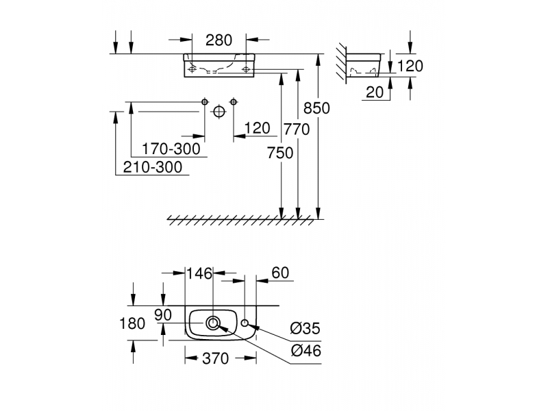 GROHE Малък умивалник EURO CERAMIC 39327000