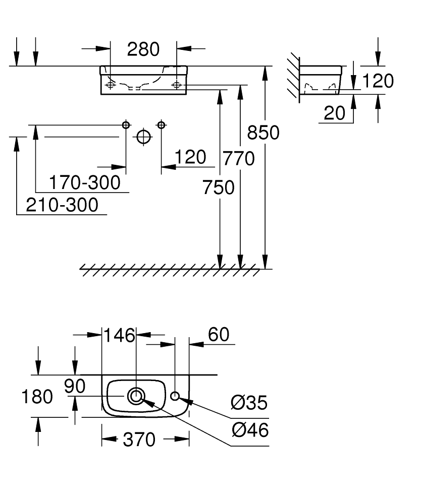 GROHE Малък умивалник EURO CERAMIC 39327000