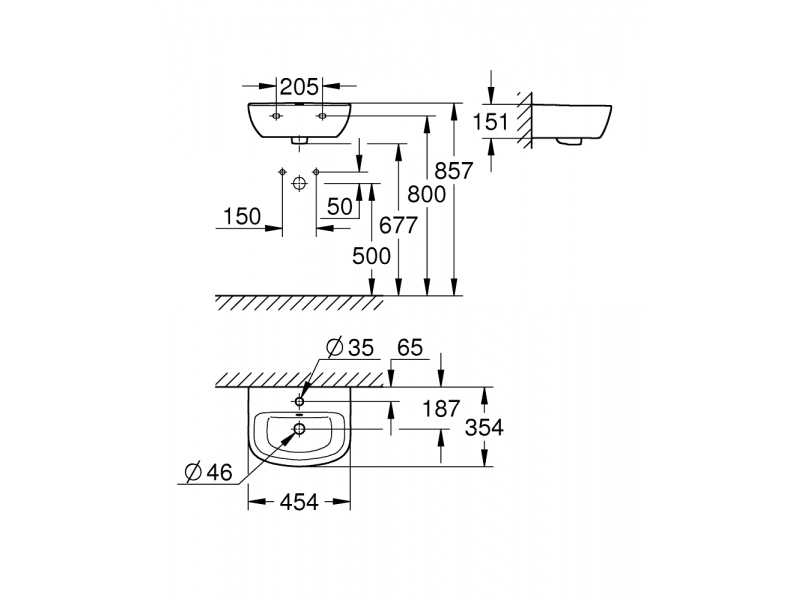 GROHE Умивалник 45 BAU CERAMIC 39424000