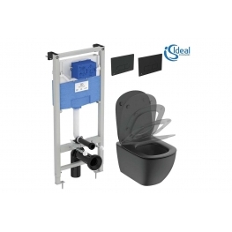 Пакет за баня с тоалетна чиния черен IDEAL STANDARD Tesi RimLS+ R0595V3