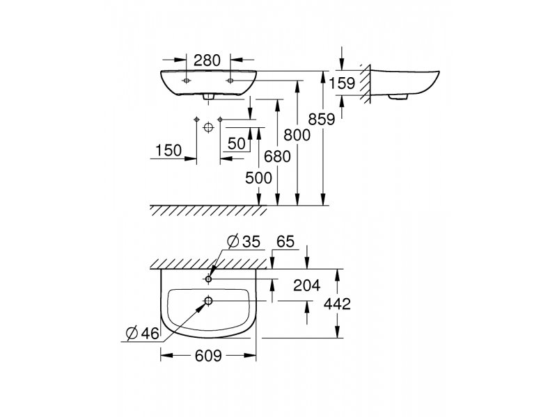 GROHE Умивалник 60 BAU CERAMIC 39421000