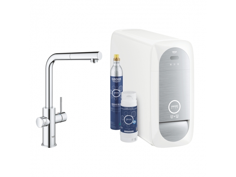 GROHE Кухненски комплект за филтрирана, газирана и изстудена вода BLUE HOME с L-чучур 31539000
