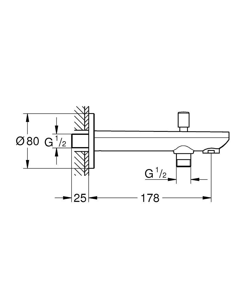 GROHE Чучур за вана BAUCOSMOPOLITAN 13255001