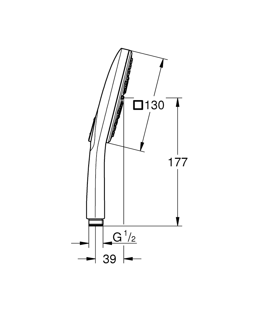 GROHE Ръчен душ с 3 струи RAINSHOWER SMARTACTIVE 130 CUBE 26582000