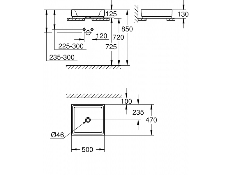 GROHE Умивалник 50 CUBE CERAMIC 3948100H