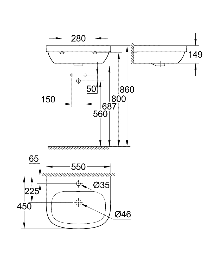 GROHE Умивалник 55 EURO CERAMIC 39336000