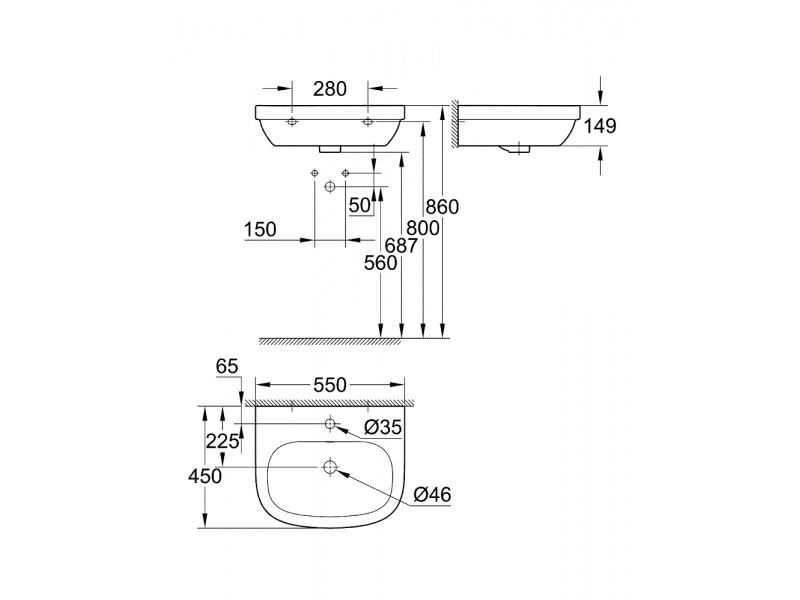 GROHE Умивалник 55 EURO CERAMIC 39336000