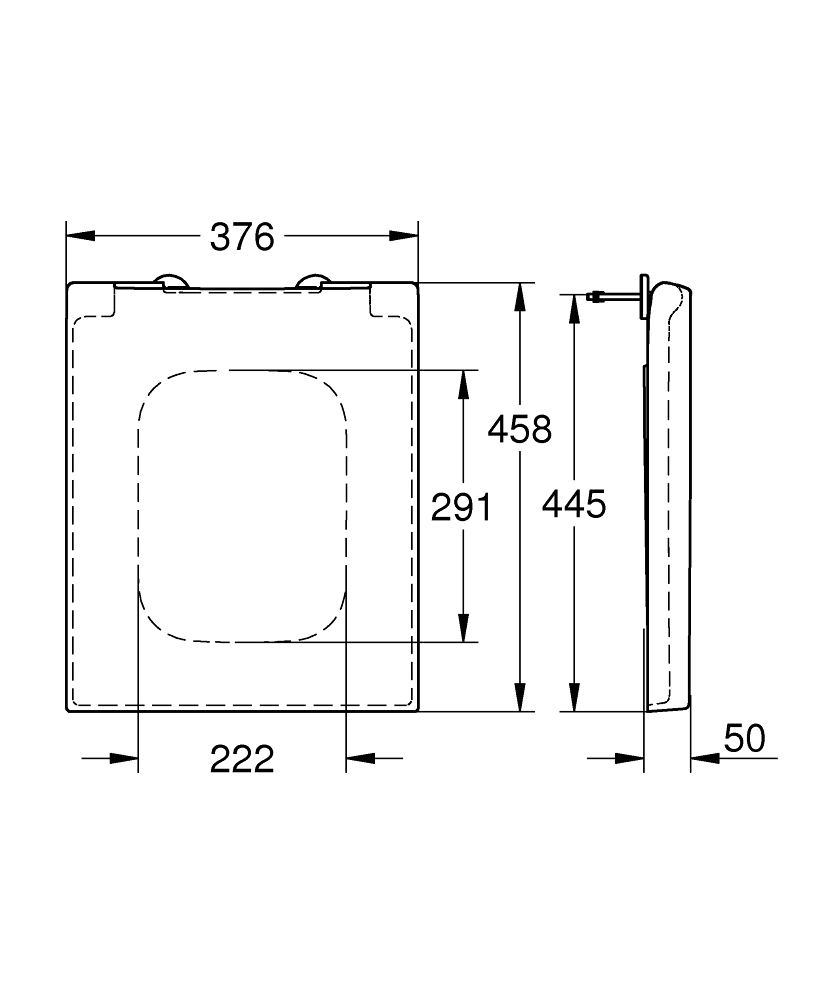 GROHE Седалка за тоалетна чиния с плавно затваряне CUBE CERAMIC 39488000