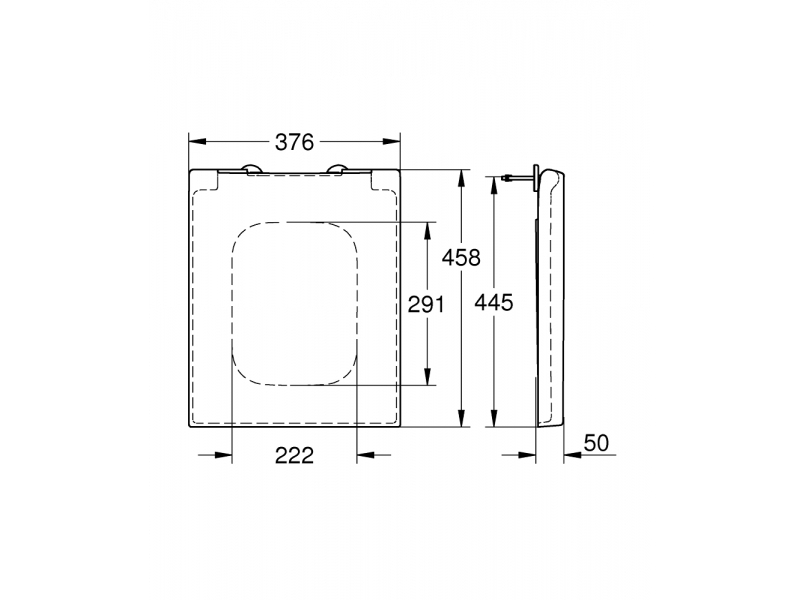 GROHE Седалка за тоалетна чиния с плавно затваряне CUBE CERAMIC 39488000