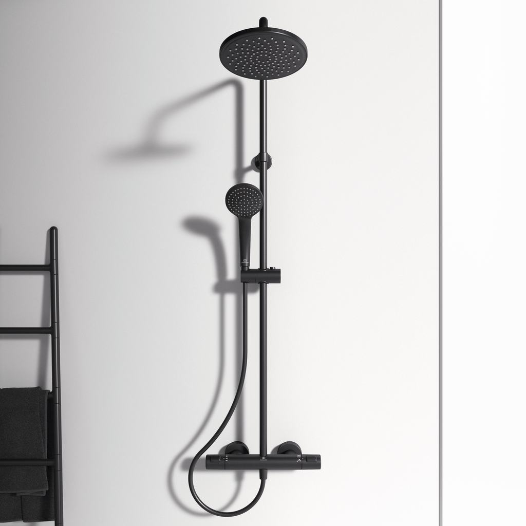 Душ система с термостатен смесител черен мат Ceratherm 25 A7545XG Ideal Standard