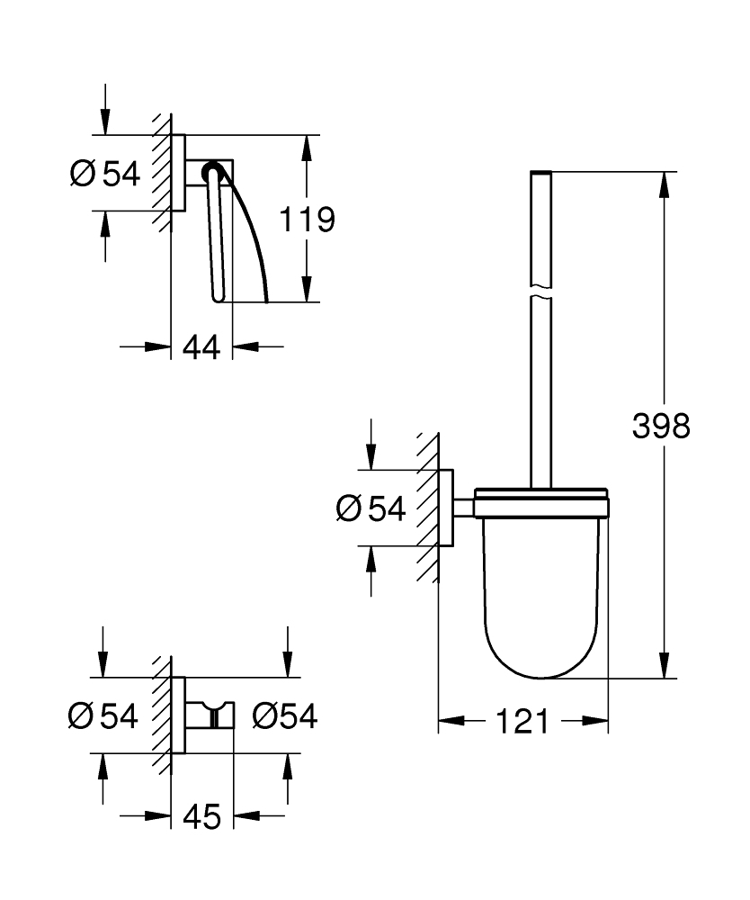 GROHE Комплект аксесоари за баня 3 в 1 ESSENTIALS 40407DC1
