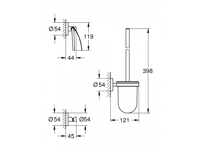 GROHE Комплект аксесоари за баня 3 в 1 ESSENTIALS 40407DC1
