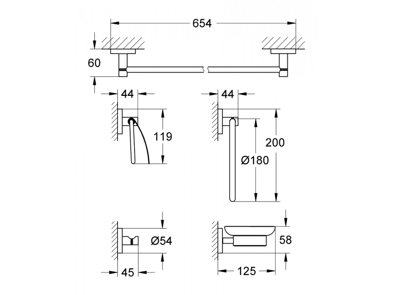 GROHE аксесоари 5 в 1 ESSENTIALS 40344001
