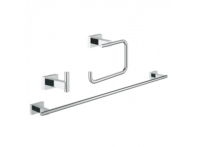 GROHE аксесоари 3 в 1 ESSENTIALS CUBE с поставка за хавлии, закачалка и поставка за хартия 40777001