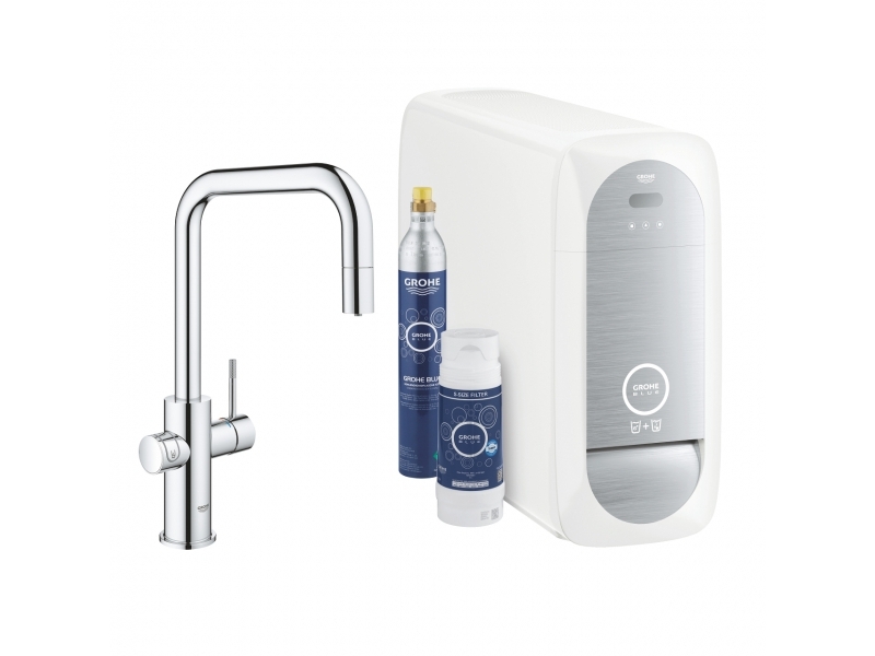 GROHE Кухненски комплект за филтрирана, газирана и изстудена вода BLUE HOME с U-чучур 31543000