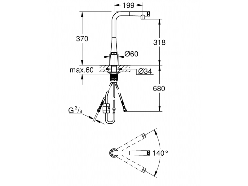 GROHE Смесител за мивка ZEDRA SMARTCONTROL 31593002