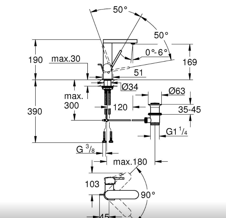 GROHE Смесител за умивалник едноръкохватков S-размер GROHE PLUS 23871003