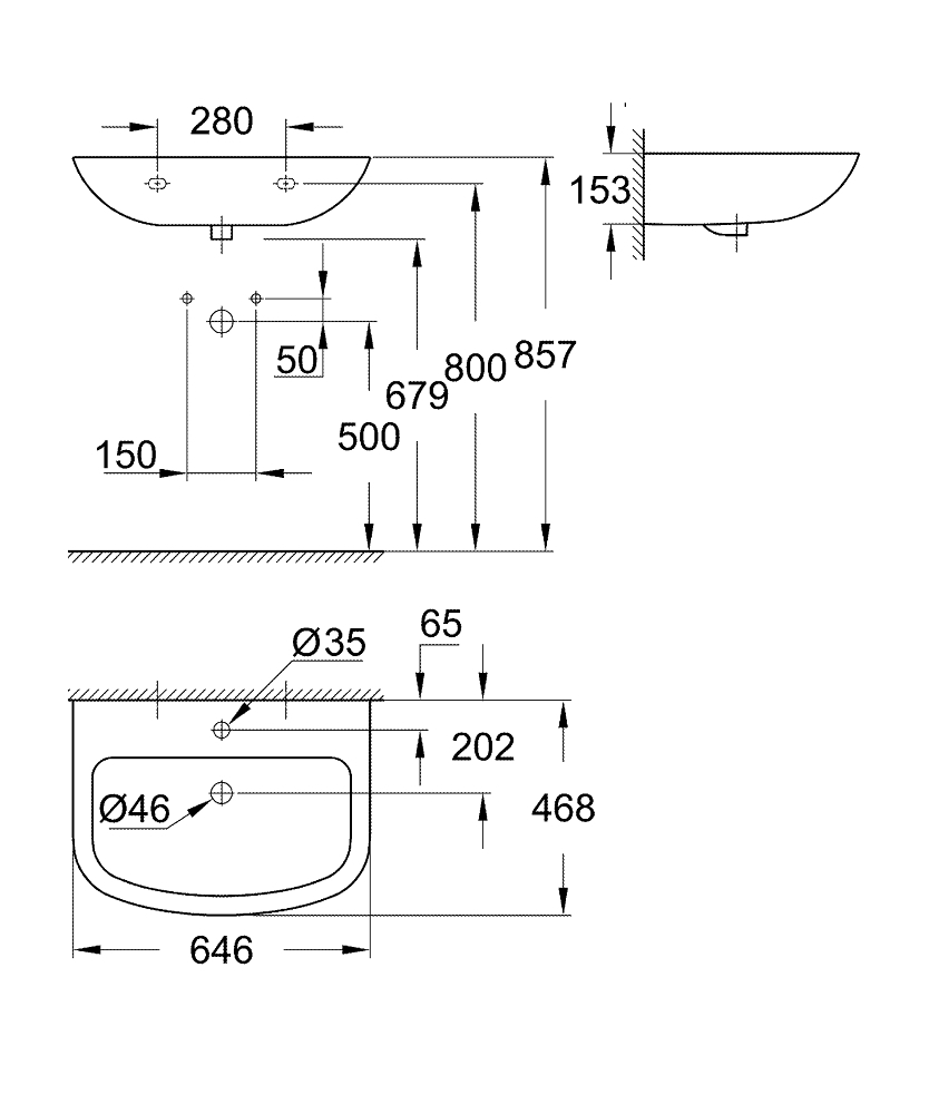 GROHE Умивалник 65 BAU CERAMIC 39420000