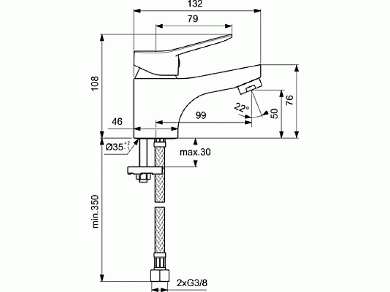 VIDIMA  Смесител стоящ за умивалник без изпразнител СКОРПИО BC163AA