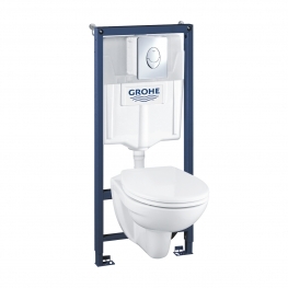 GROHE Комплект структура за вграждане 4 в 1 с тоал. чиния, бутон и казанче SOLIDO PERFECT 39192000