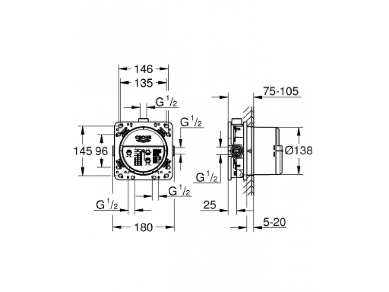 GROHE Универсално тяло за вграждане 1/2" RAPIDO SMARTBOX 35604000