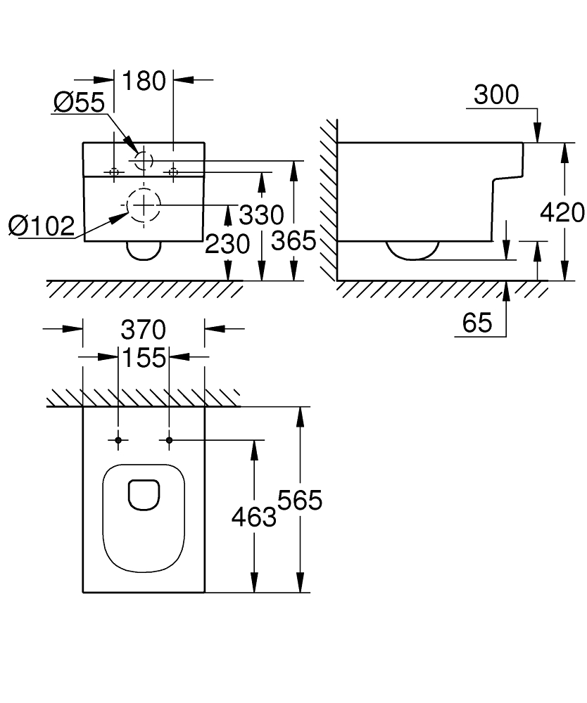 GROHE Конзолна тоалетна CUBE CERAMIC 3924500H