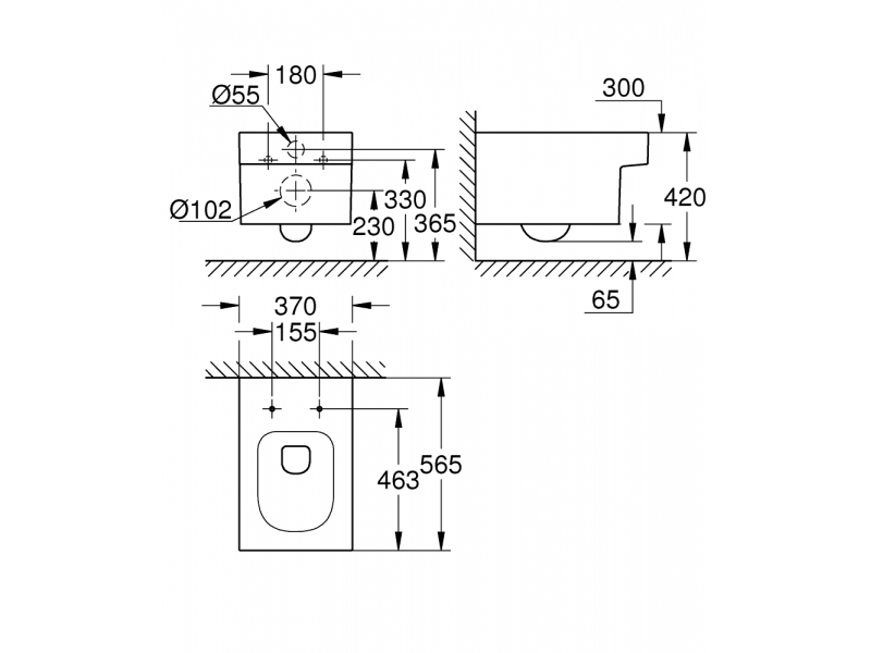 GROHE Конзолна тоалетна CUBE CERAMIC 3924500H