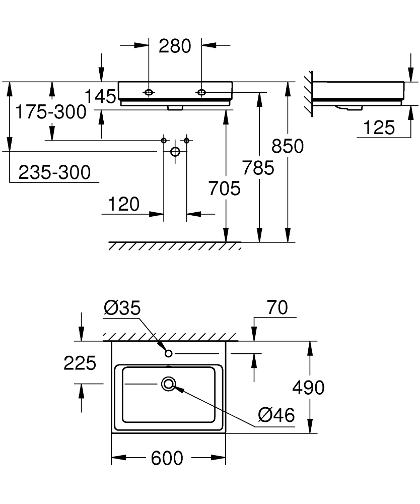 GROHE Умивалник 60 CUBE CERAMIC 3947300H