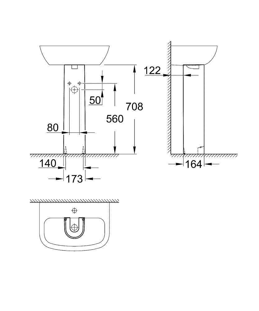 GROHE Пиедестал BAU CERAMIC 39425000