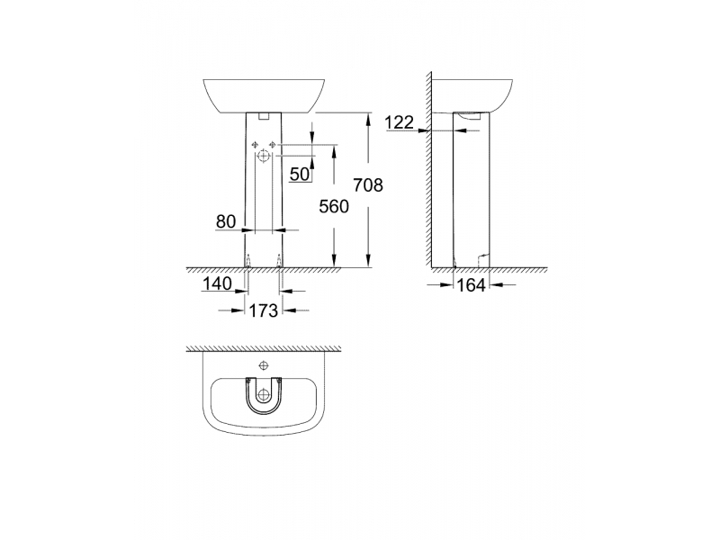 GROHE Пиедестал BAU CERAMIC 39425000