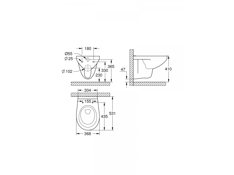 GROHE Конзолна тоалетна BAU CERAMIC 39427000