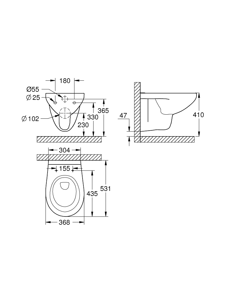 GROHE Конзолна тоалетна BAU CERAMIC 39427000